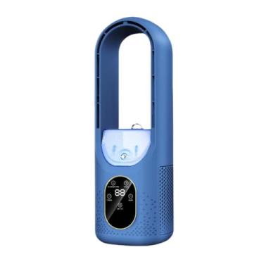 Imagem de Ｂｅｓｇａ Ventilador de refrigeração USB Ventilador de mesa pessoal 6 velocidades Ar condicionado portátil com umidificador para escritório Pesca Mochilão, Azul