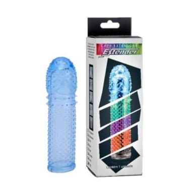 Imagem de Capa Peniana Extender Em Silicone 16 X 4Cm Capa para Pênis com Saliências Estimulantes [AZUL] KT805