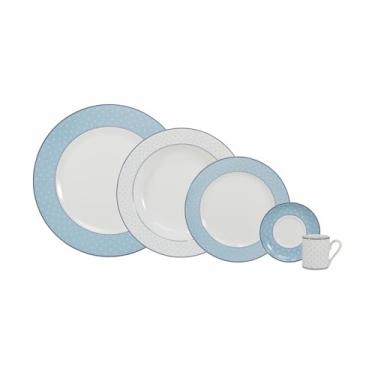Imagem de Serviço de Jantar e Café 20 Peças em Porcelana, Modelo Brasília, Redondo, Decoração Maitê, Porcelana Schmidt