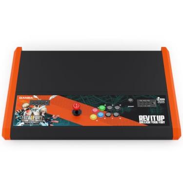 Imagem de qanba Mesa Arcade Stick 2009 Fatal Fury Gaming Fight Stick, SNK Limited Edition, controle Arcade preto e laranja (2P)