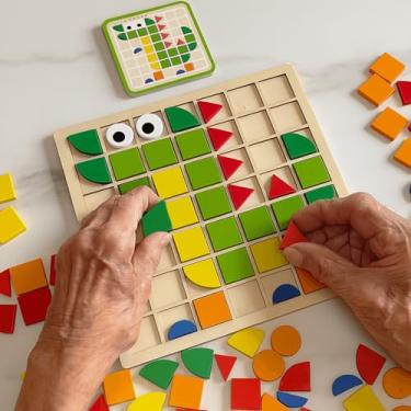 Imagem de Atividades de demência para idosos, quebra-cabeças de madeira para adultos, jogos de memória para idosos com demência, produtos de Alzheimer para idosos, quebra-cabeça de terapia cognitiva, presente