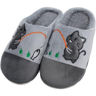 Imagem de Pantufas Chinelo Gatinho Pelúcia Sapato De Inverno Infantil