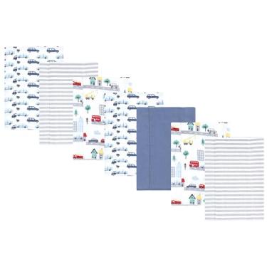 Imagem de Luvable Friends Hudson Baby Conjunto de 7 panos de flanela para arrotos, Vida na cidade metropolitana, 14x20 inches