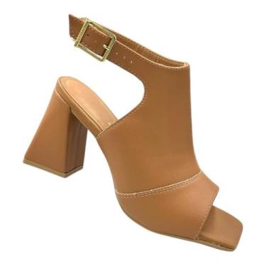 Imagem de Sandalia Feminina Vizzano Salto Grosso Open Boot 6464.129 Salto Baixo 
