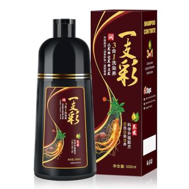 Imagem de IIIMEIDU Shampoo de Tintura 3 em 1 Marrom escuro Natural 500ml – Cobre Cabelos Brancos Instantaneamente – Fórmula com Extratos Naturais – Para Homens e Mulheres