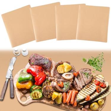 Imagem de 4 peças de toalha de mesa de papel kraft marrom descartável para mesas retangulares, 137 x 272 cm, capa de mesa de charcutaria reciclada, toalhas de mesa de papel de açougueiro para Natal, Ação de