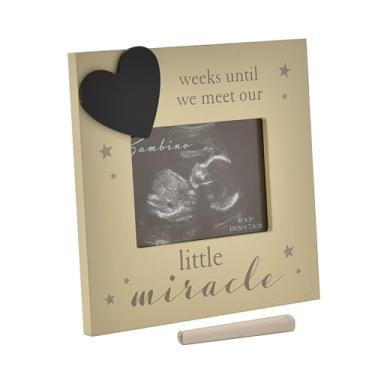 Imagem de Happy Homewares Moldura de ultrassom para bebês com contagem regressiva de resina Bambino - Little Miracle - 10 cm x 7,6 cm - perfeita para futuros pais