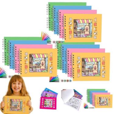 Imagem de Caderno de Desenho Colorir Adulto Infantil 50 Folhas Anti-Stress Terap