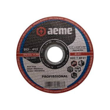 Imagem de Disco Corte Fino Aeme DCI 412 4.1/2X5/128X7/8 (115X1.0.22.22)
