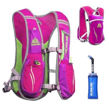 Imagem de YAPJEB Colete de corrida de hidratação 5L 5,5L mochila de água corrente ao ar livre pacote de hidratação para trilha, maratona, corrida, ciclismo, caminhada (01 vermelho (5,5 L) - com frasco macio de