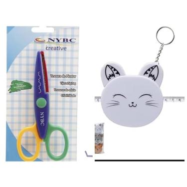 Imagem de Tesoura de Picotar corte Zig Zag + Trena bichinho 1,5 m