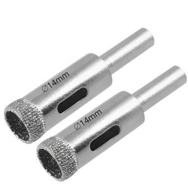 Imagem de Serra Copo Diamantada 14Mm Porcelanato Vidro Mármore 02 Un - Fertak