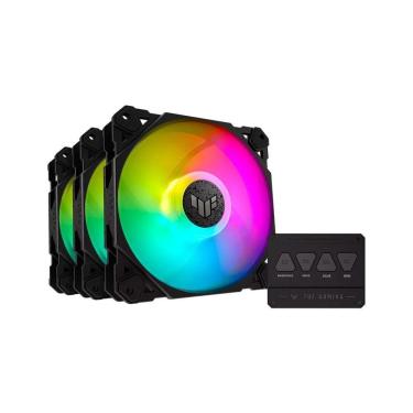 Imagem de Kit 3 Fan Asus Tuf Gaming Tf120 120Mm Argb Controlador Preto