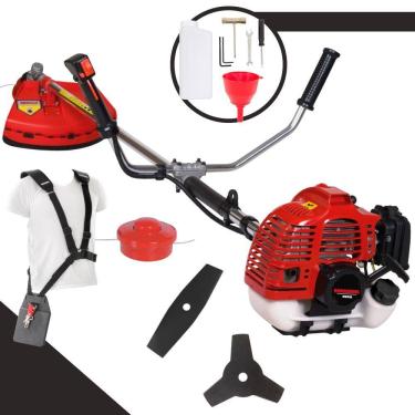 Imagem de Roçadeira Multifuncional Kawashima KW43L 2 Tempos 43cc 1,7HP de Potência Cortador de Grama Com Cabeçote de Nylon + Lâmina 2 Pontas + Lâmina 3 Pontas