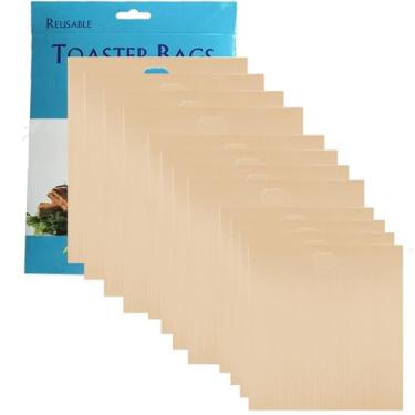 Imagem de Pacote com 12 sacos de torradeira antiaderentes, reutilizáveis, fáceis de limpar, para sanduíches de queijo grelhado, torradas, pão, lanches (12)