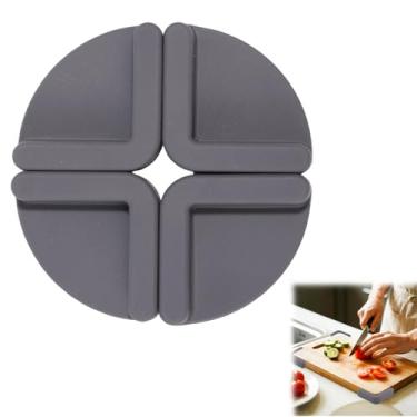 Imagem de Lyreh 4un Pés Silicone Tábua Corte, Almofadas Estabilizadoras Antiderrapantes Tábua Corte Removíveis e Reutilizáveis para Proteção Superfície Bancada Cozinha Presente de Boas-Vindas(Cinza)
