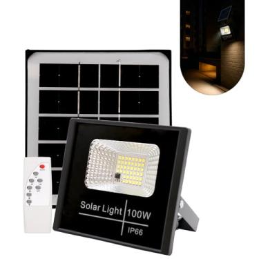 Imagem de Refletor Solar Led Holofote 100w Placa Bateria Prova Dágua