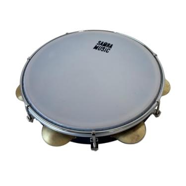 Imagem de Pandeiro Branco Samba Music Wood PHX - Madeira com Pele leitosa, acompanha chave de afinação