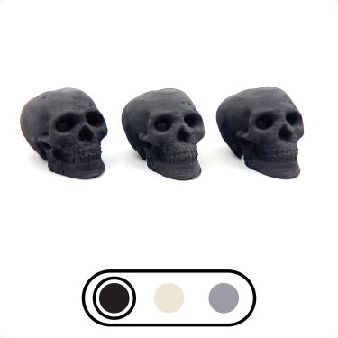 Imagem de OSKER Mini - 3 unidades | tronco de crânio de cerâmica à prova de fogo para fogueira, fogueira, lareira, fogueira | decoração de Halloween | para fogos a gás, propano ou madeira - preto