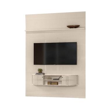 Imagem de Estante Home Theater com Bancada Suspensa New Monte Carlo Calacata Off White - Madetec