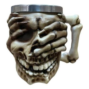 Imagem de Caneca Cranio Cego 3D Resina Caveira Colecionavel Tematica