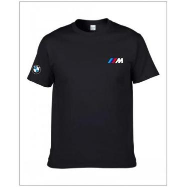 Imagem de Camiseta Unissex De Algodão BMW Verão Clássico Logotipo Estampado Moda