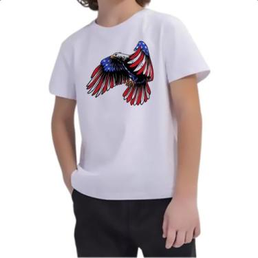 Imagem de Camiseta Infantil Aguia penas bandeira EUA - Alearts, 8