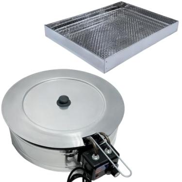 Imagem de Kit Fritadeira Elétrica Industrial Tacho Redondo Esmaltado 7 Litros com Escorredor G e Tampa(220)