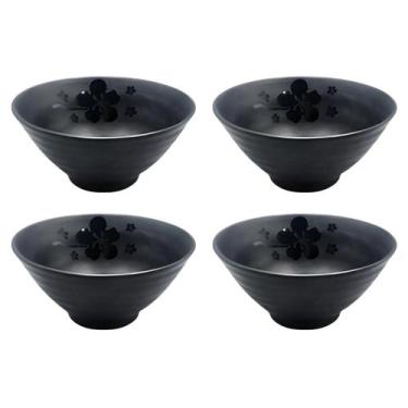 Imagem de Conjunto 4 Tigelas Onduladas Kanpai Premium Bowl De Melamina Preta 12,