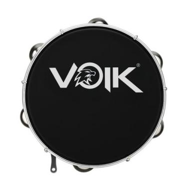 Imagem de Pandeiro Profissional 10 Pele Leitosa Preto Voik PV10BK