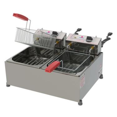 Imagem de Fritador Retangular Progás PR-20 E GN Elétrico 220v 10 Litros Com 2 Cestos P41526