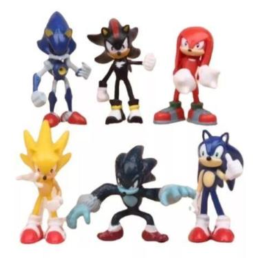 Imagem de Kit 6 Bonecos Miniatura metal Sonic shadow knuckles Coleção (kit 3) - 