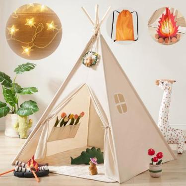 Imagem de Tenda Teepee Tiny Land Kids com luzes e brinquedo de fogueira