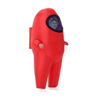 Imagem de Servllcell Inflatable Costume for Kids,Halloween Costumes Funny Blow Up Space Suit Costumes Boys and Girls,Cosplay Party Game Fans (Red)