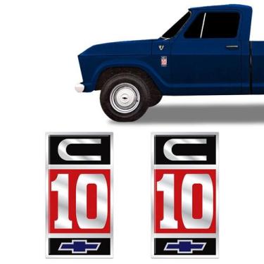 Imagem de Emblema C10 Adesivo Lateral Alto Relevo Chevrolet - Par - SPORTINOX, C