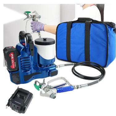 Imagem de Pulverizador de tinta para cercas, alimentado por bateria, ajuste de velocidade da empunhadura de 6 velocidades, com cinto, gancho e bolsa de armazenamento