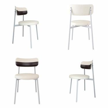 Imagem de 4 Unidades Cadeira Kyta fixa C/4 Pés 50 X 44,7 X 83,8 cm Pés Brancos