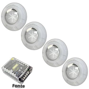 Imagem de Kit Iluminação Azul Piscina 32M 4 Leds Com Fonte Luxpool