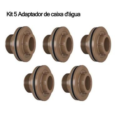 Imagem de Kit 5 Conexões de Água Fria 1" 32mm Marrom/Soldável Curva 90/45 Flange