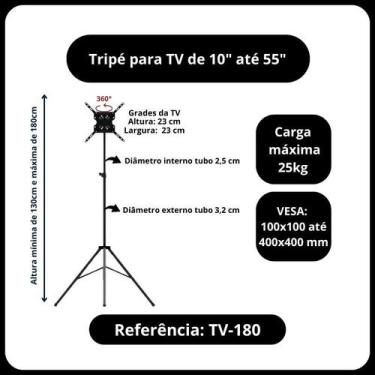 Imagem de Tripé para TV, monitor 10" a 55" - Avatron Suportes