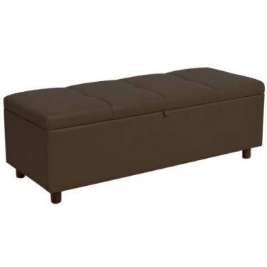 Imagem de Baú Recamier Espanha Couro Marrom 140 cm - TNA Decor