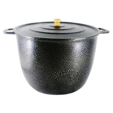 Imagem de Caldeirão Alça Alumínio Craqueado Com Tampa 16,7L 34cm Preto - OUTRAS 