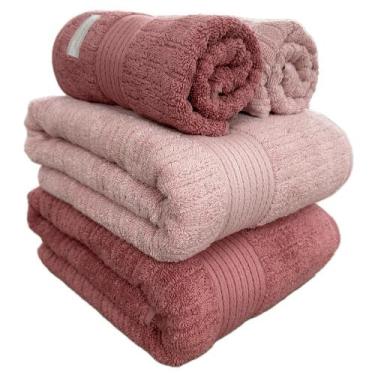 Imagem de Jogo De Toalha Banhão Gigante Buddemeyer Fio Penteado Canelado 4pçs Al