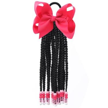 Imagem de Faxbty Extensões de Dreadlock de Rabo de Cavalo Trançado Infantil com Clipe de Laço em Tranças Extensões de Cabelo Peruca Fina Dreads para Crianças Meninas Perucas de Cabelo Sintético Cor Preta