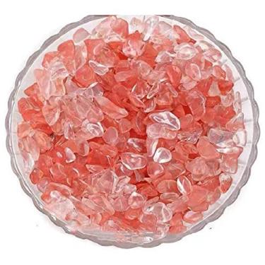 Imagem de Qovydx 3/1.8 kg lascas de pedra triturada cura cristal Reiki joias fazendo decoração de casa (pedras de cristais vermelhos)