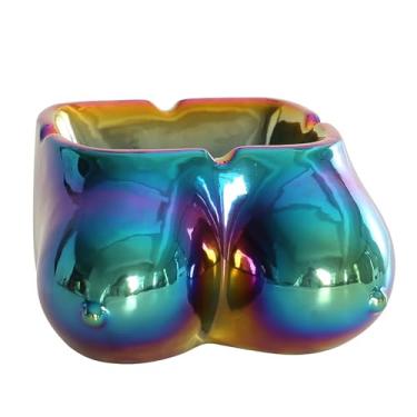 Imagem de Cinzeiro engraçado para seios sexy feminino, cinzeiro de cerâmica para ambientes internos e externos, cinzeiros legais de arte corporal para decoração de escritório em casa de pátio, cinzeiro vintage