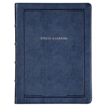 Imagem de Biblia Slim Nvi - Letra Grande - Couro-Soft Azul - Luxo - Barroca - Leitura Perfeita