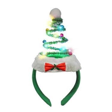 Imagem de JIAHANG Faixa de cabeça de festa com luzes de árvore de Natal, acessório de LED piscando para adultos unissex