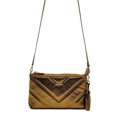 Imagem de Bolsa Feminina Transversal de Couro Bolso Interno Matelassê Cores Andr