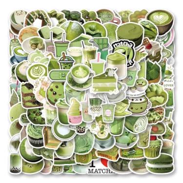 Imagem de 105 peças adesivos estéticos Matcha, pacote de adesivos de grafite à prova d'água para Kindle, mala, laptop, diário, garrafa de água, scrapbook, skate, decalques de anime Kawaii para adolescentes e